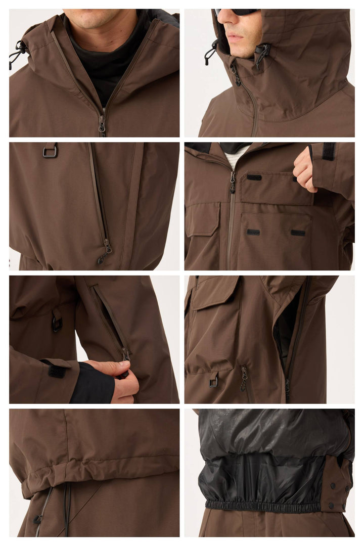 Męska ocieplana kurtka śnieżna Off White Techwear z zamkiem do połowy