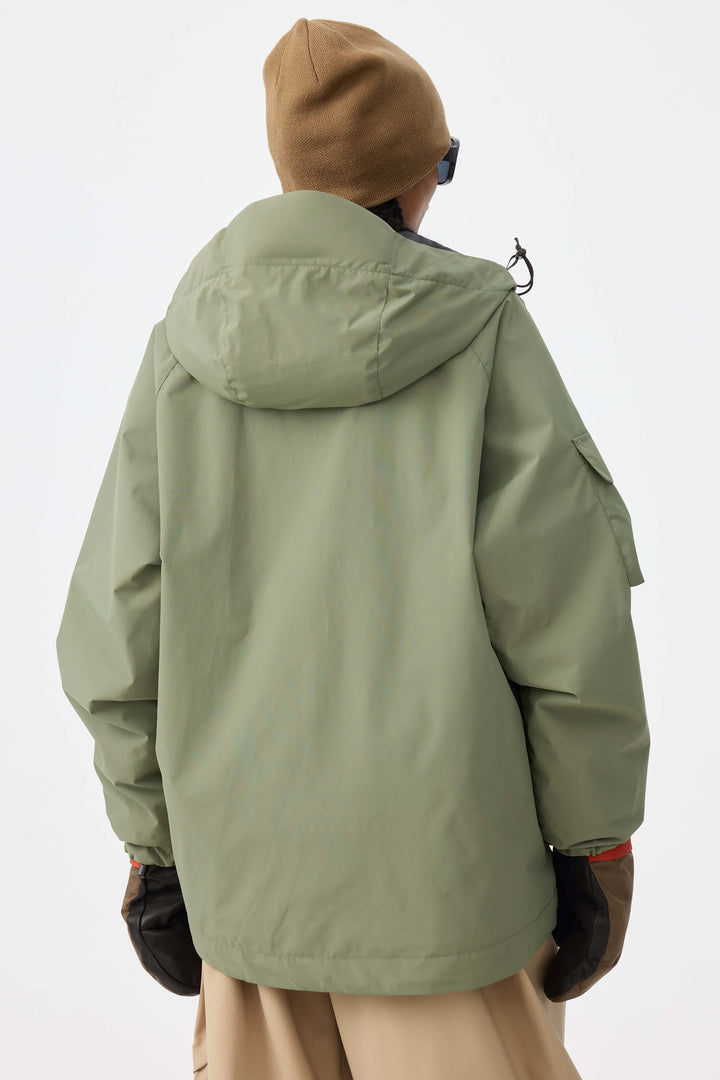 Damska ocieplana kurtka śnieżna Techwear Multi-Pocket w kolorze zielonej armii