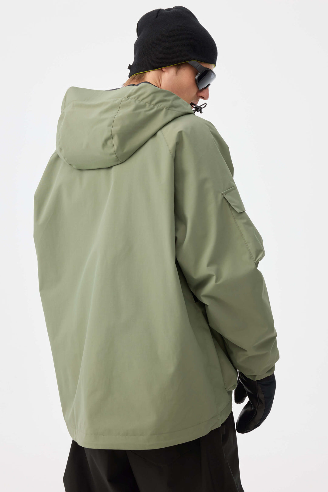 Męska ocieplana kurtka śnieżna Techwear Multi-Pocket w kolorze zielonym armii