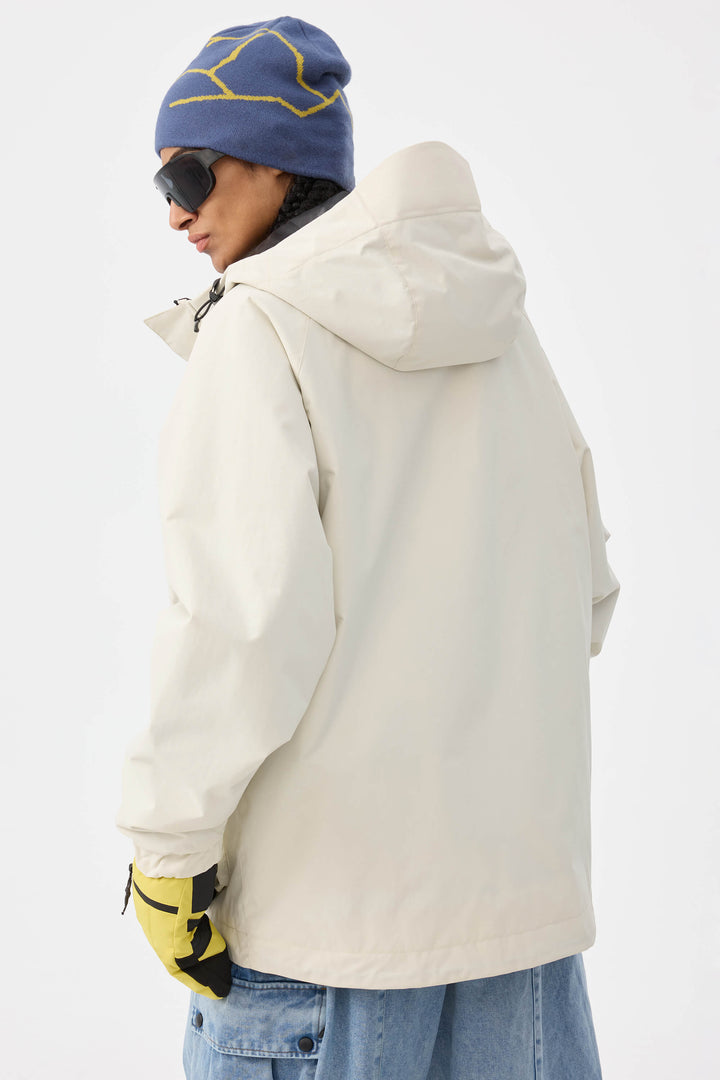 Jaqueta de neve feminina Off White Techwear com vários bolsos e isolamento térmico