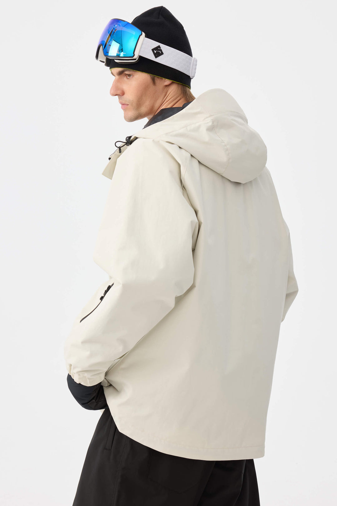 Off-White Techwear Herren-Schneejacke mit mehreren Taschen und Isolierung 