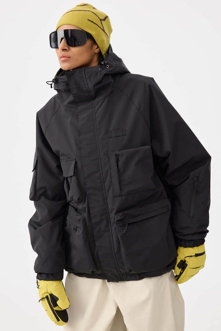 Damska ocieplana kurtka śnieżna Techwear Multi-Pocket Khaki