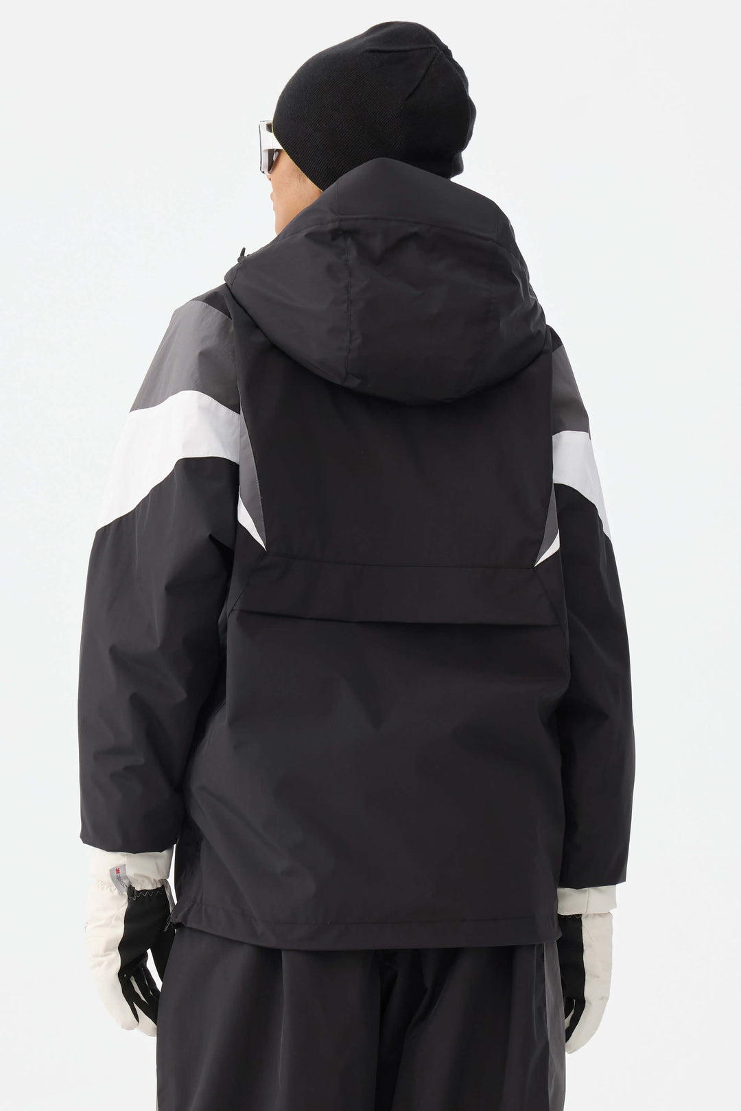 Women's Black & Grey Heritage Athletic Colorblock Half-Zip Snow Anorak