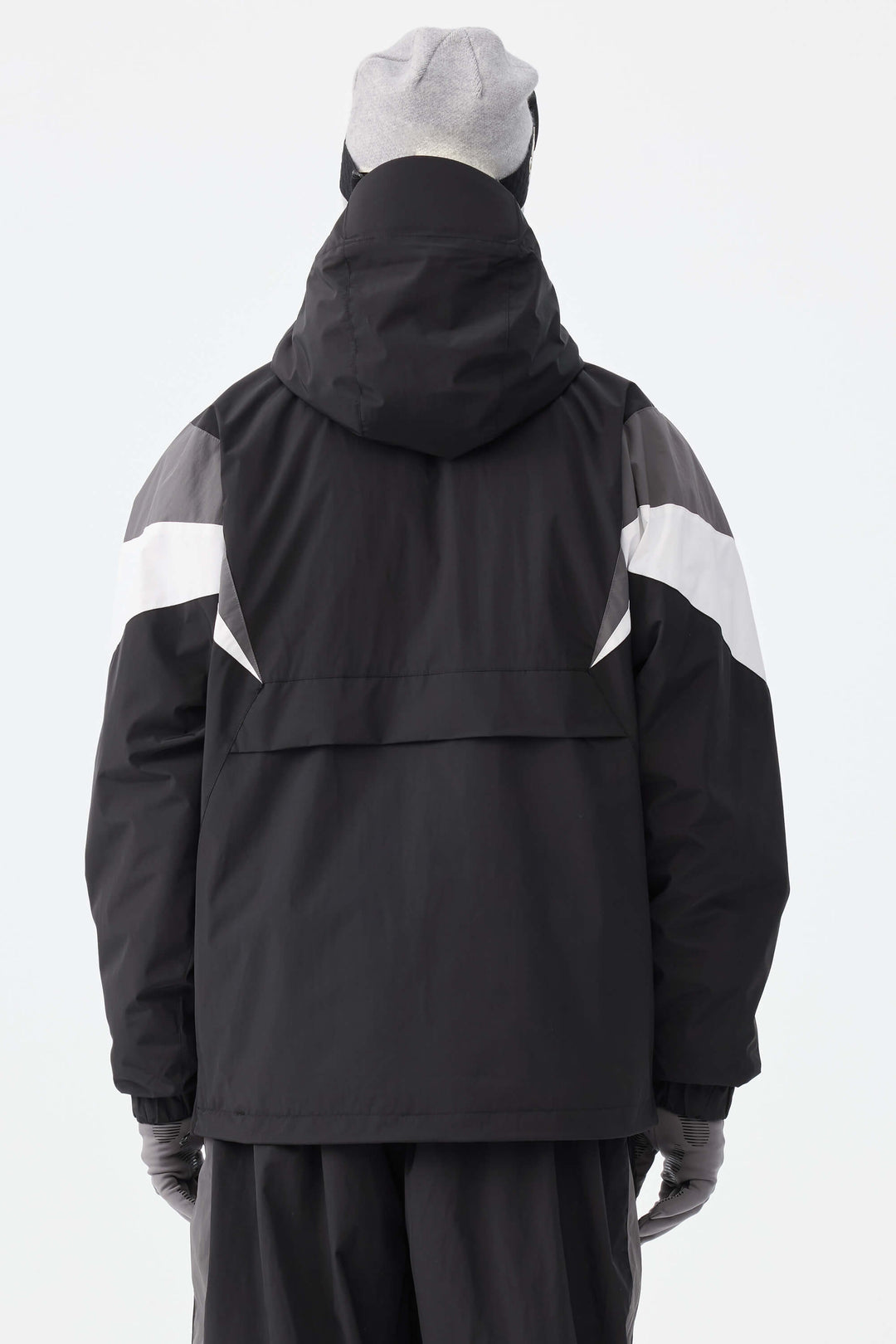 Men's Black & Grey Heritage Athletic Colorblock Half-Zip Snow Anorak