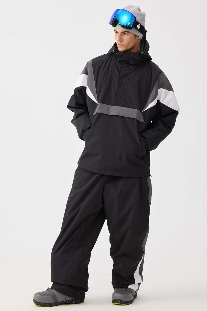 Men's Navy & Red Heritage Athletic Colorblock Half-Zip Snow Anorak