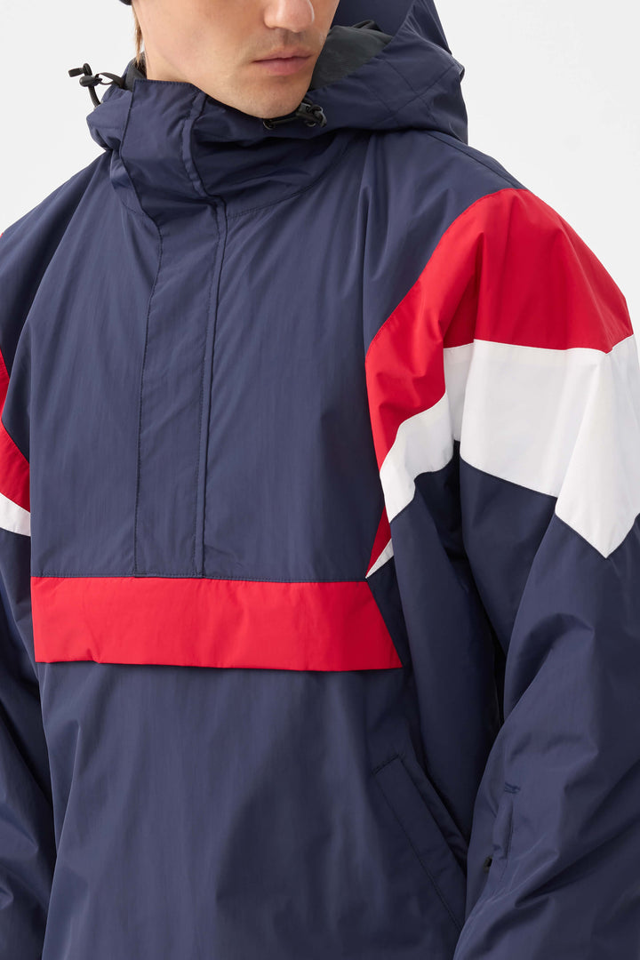 Men's Navy & Red Heritage Athletic Colorblock Half-Zip Snow Anorak