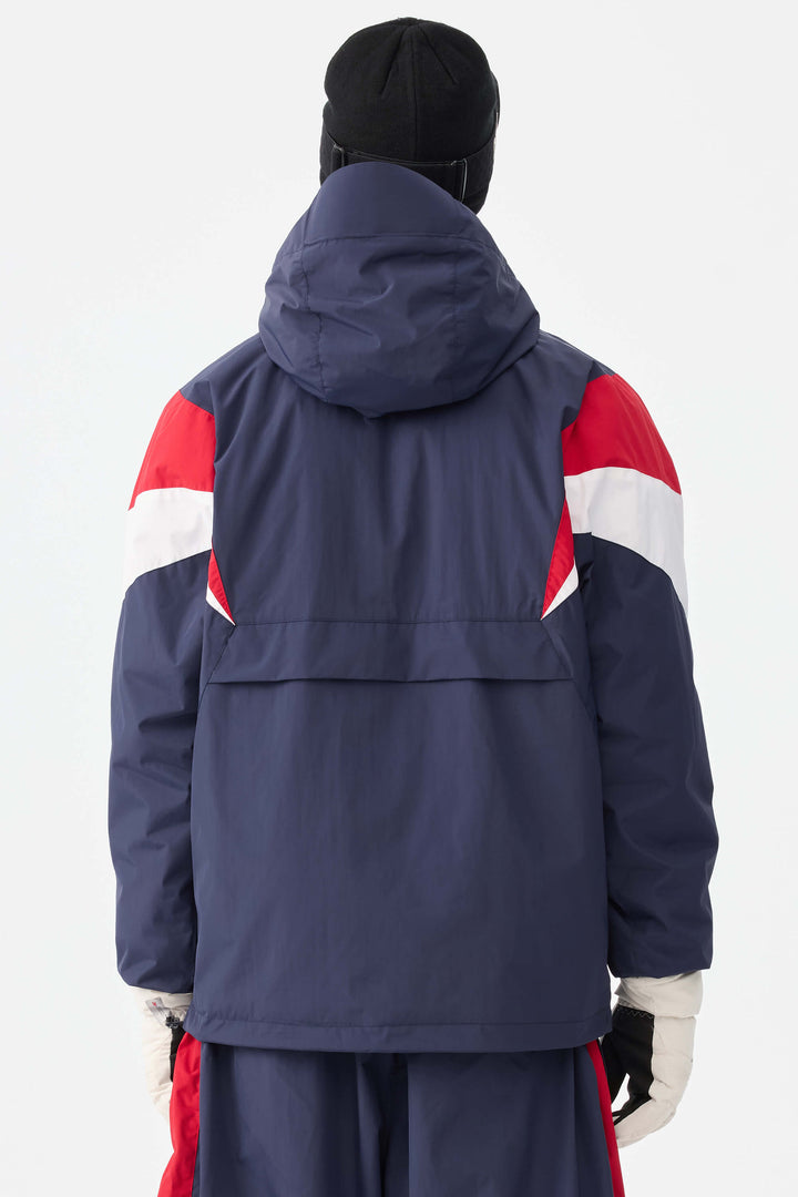 Men's Navy & Red Heritage Athletic Colorblock Half-Zip Snow Anorak