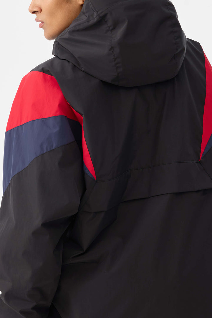 Women's Black & Red Heritage Athletic Colorblock Half-Zip Snow Anorak