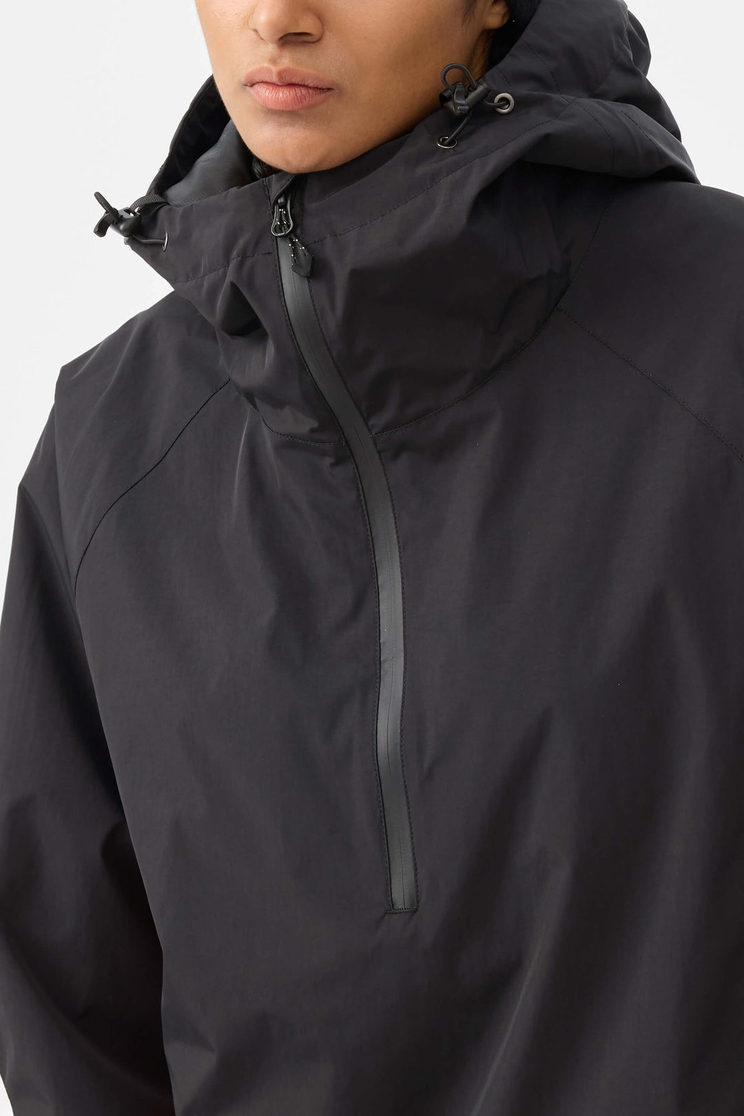 Women's Beige Retro Urban Colorblock Snow Anoraks