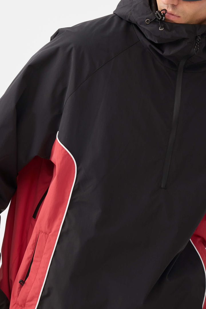 Men's Beige Retro Urban Colorblock Snow Anoraks