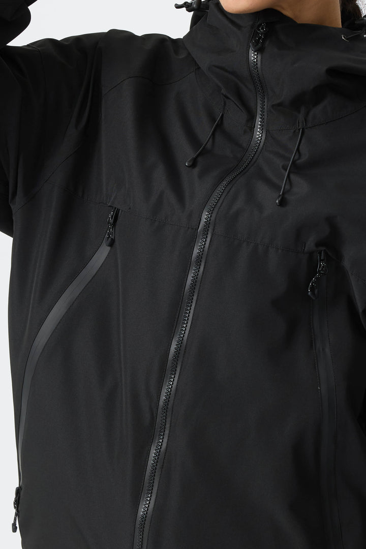 Women's Black Structured Insulated Snow Jacket