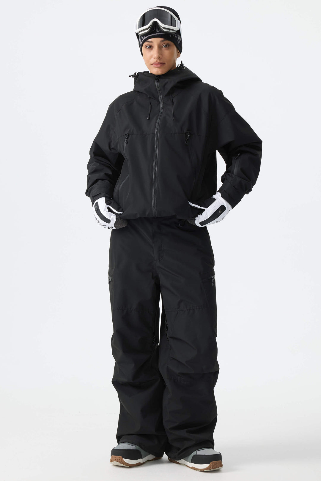 Women's Black Structured Insulated Snow Jacket
