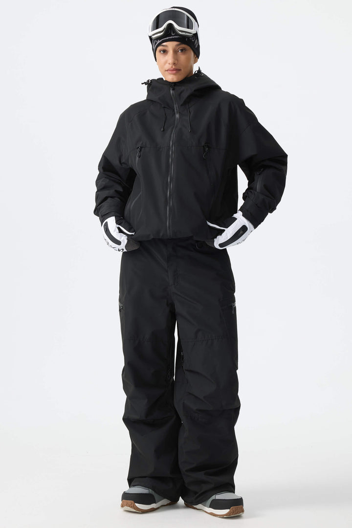 Women's Black Structured Insulated Snow Jacket