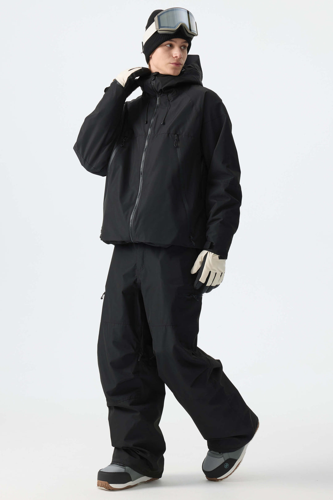 Men's Black Structured Insulated Snow Jacket