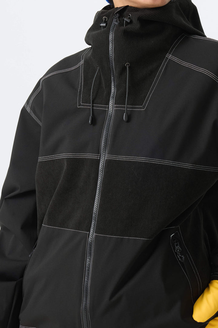 Women's Black Corduroy Snow Jacket