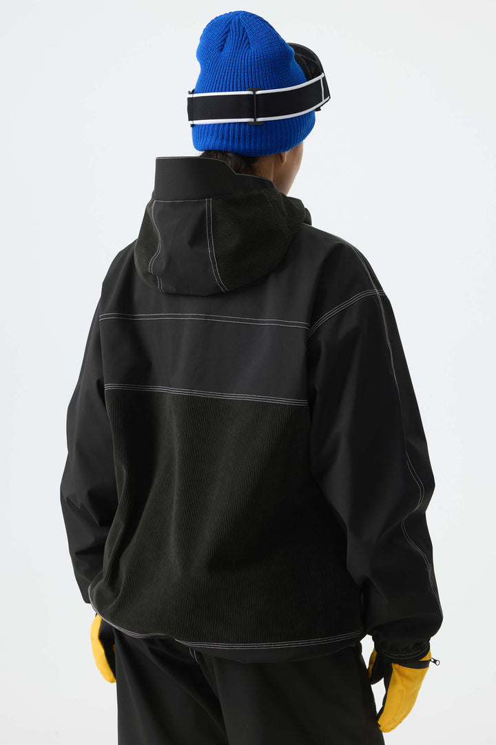 Women's Black Corduroy Snow Jacket