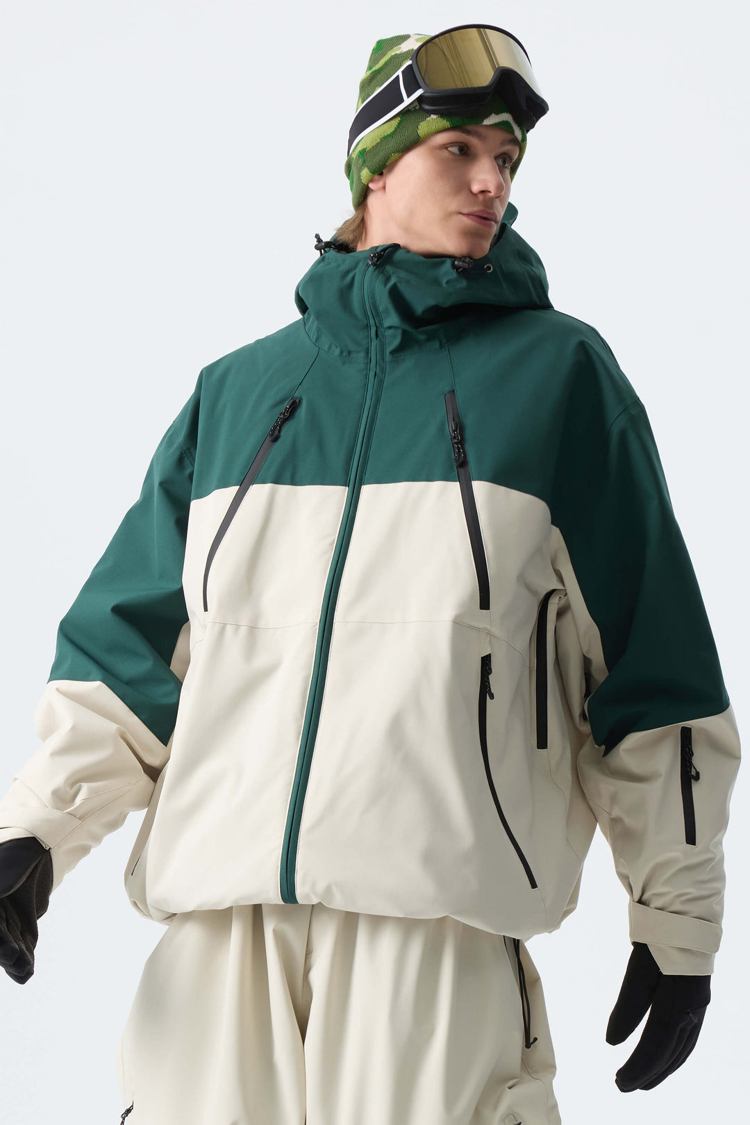 Men's Black Multi-Pocket Snow Jacket