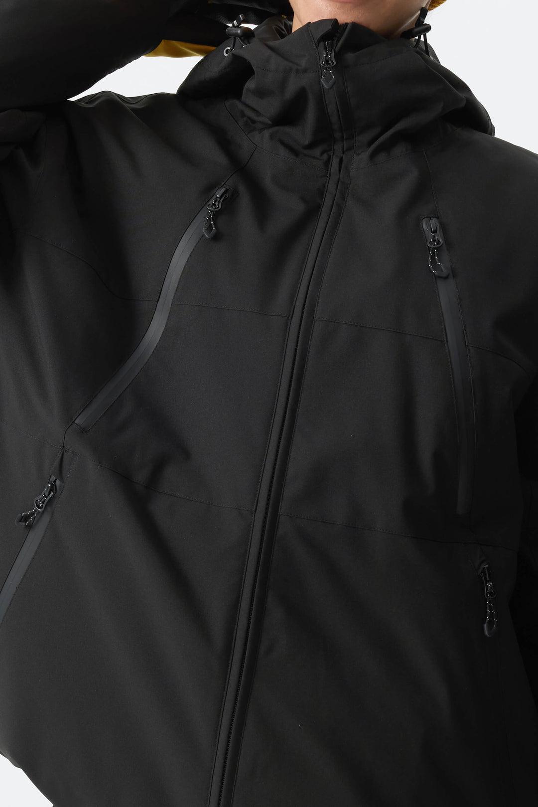 Women's Black Multi-Pocket Snow Jacket