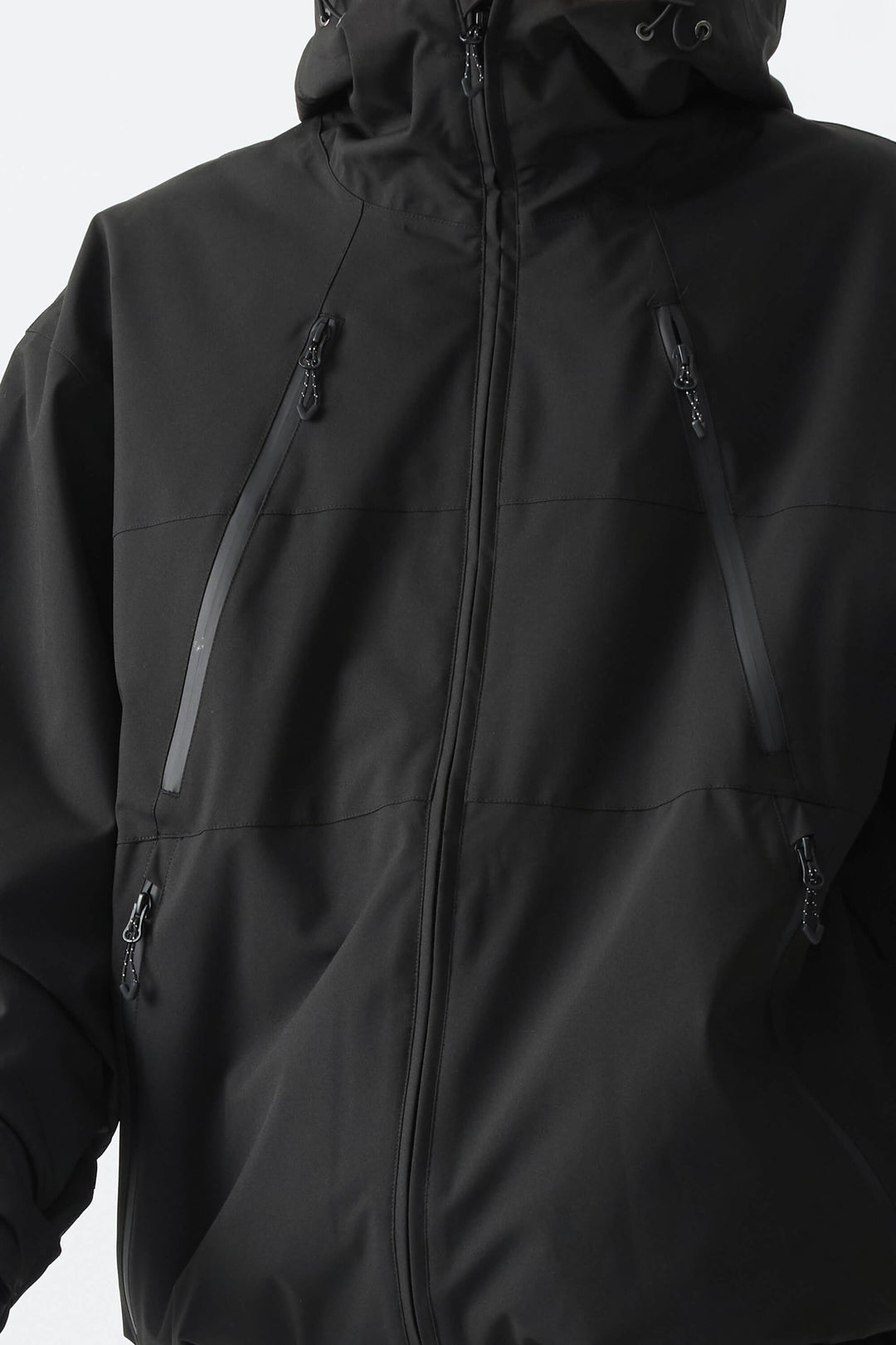 Men's Black Multi-Pocket Snow Jacket