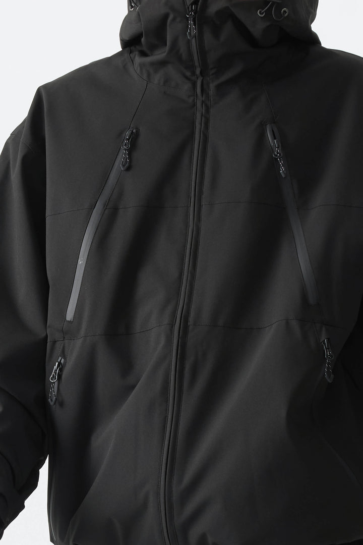 Men's Black Multi-Pocket Snow Jacket