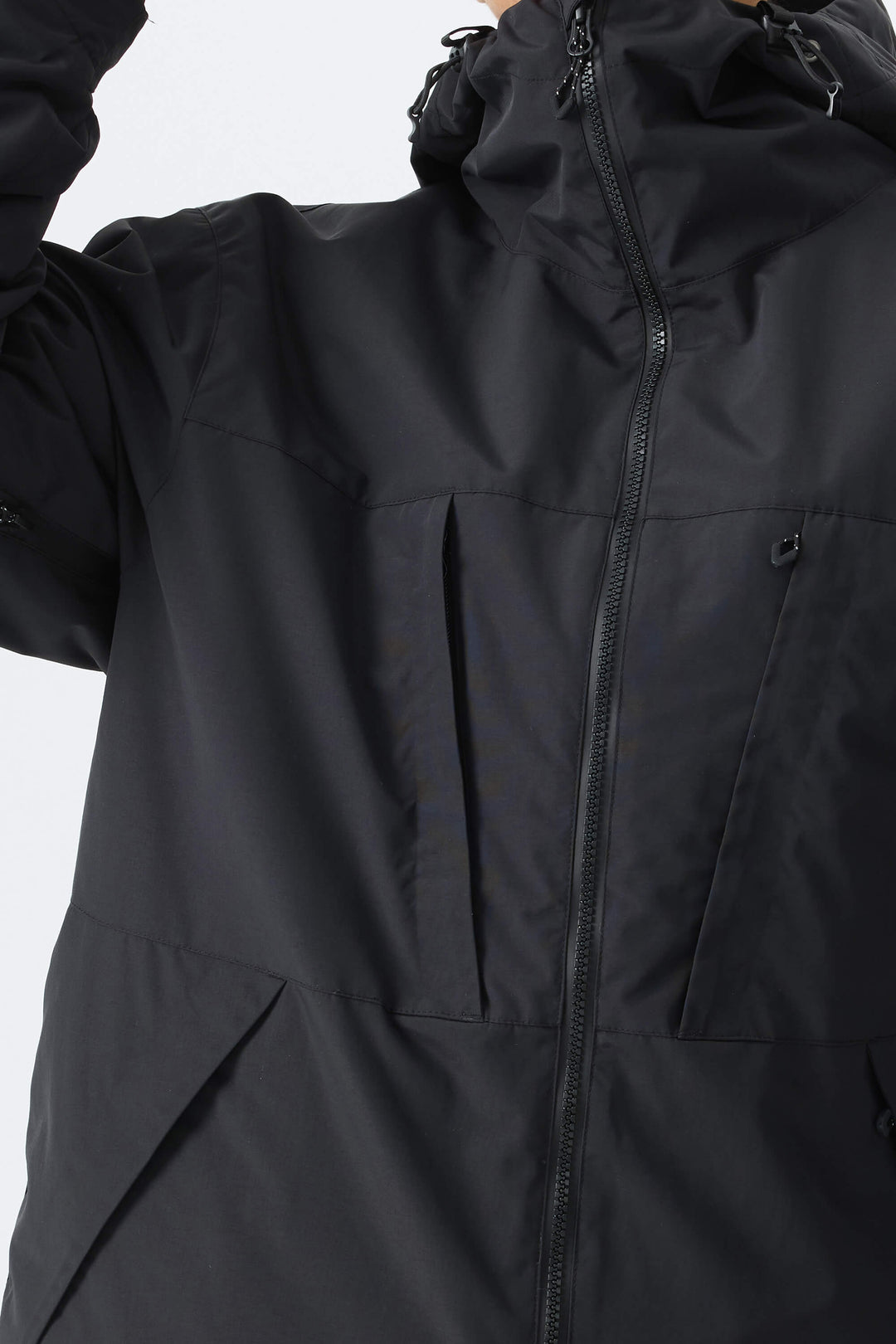 Women's Black Minimal Multi-Pocket Snow Jacket