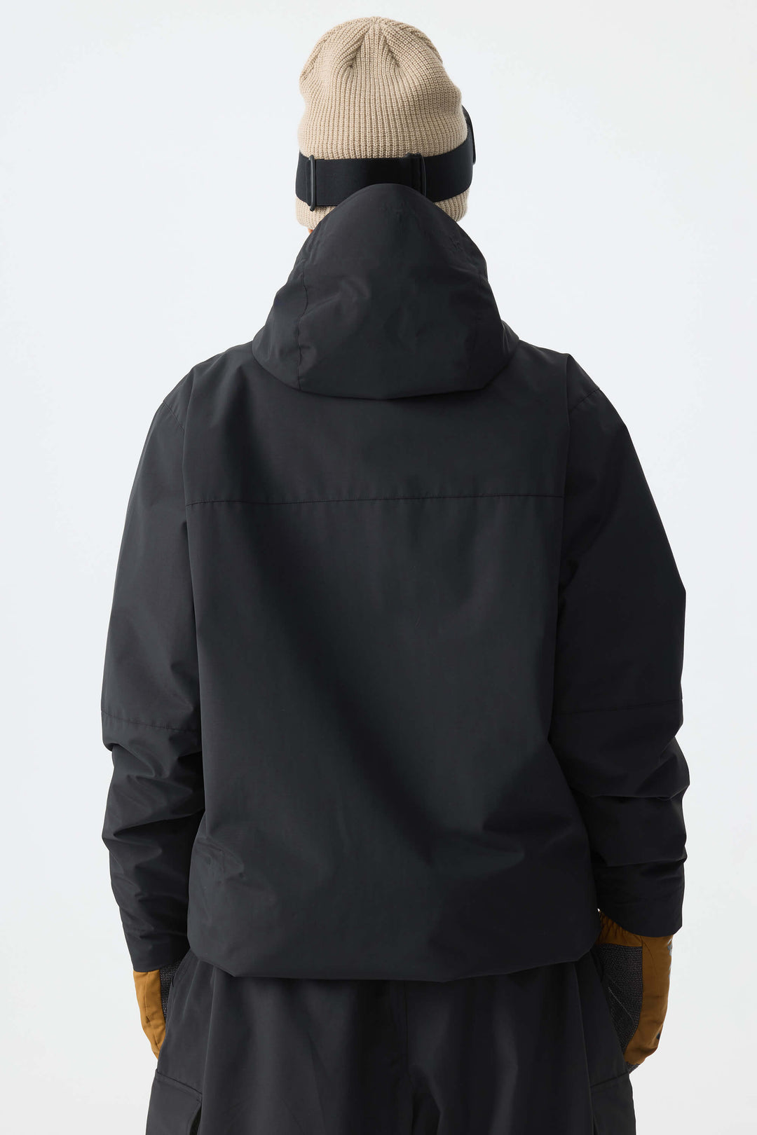 Women's Black Minimal Multi-Pocket Snow Jacket