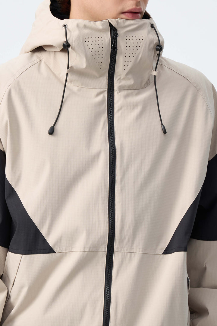 Men's Oat Milk retro alpine colorblock Insulated Snow Jacket