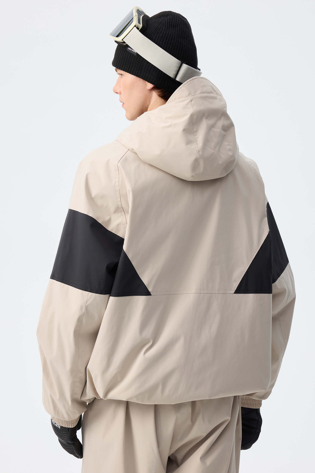 Men's Oat Milk retro alpine colorblock Insulated Snow Jacket