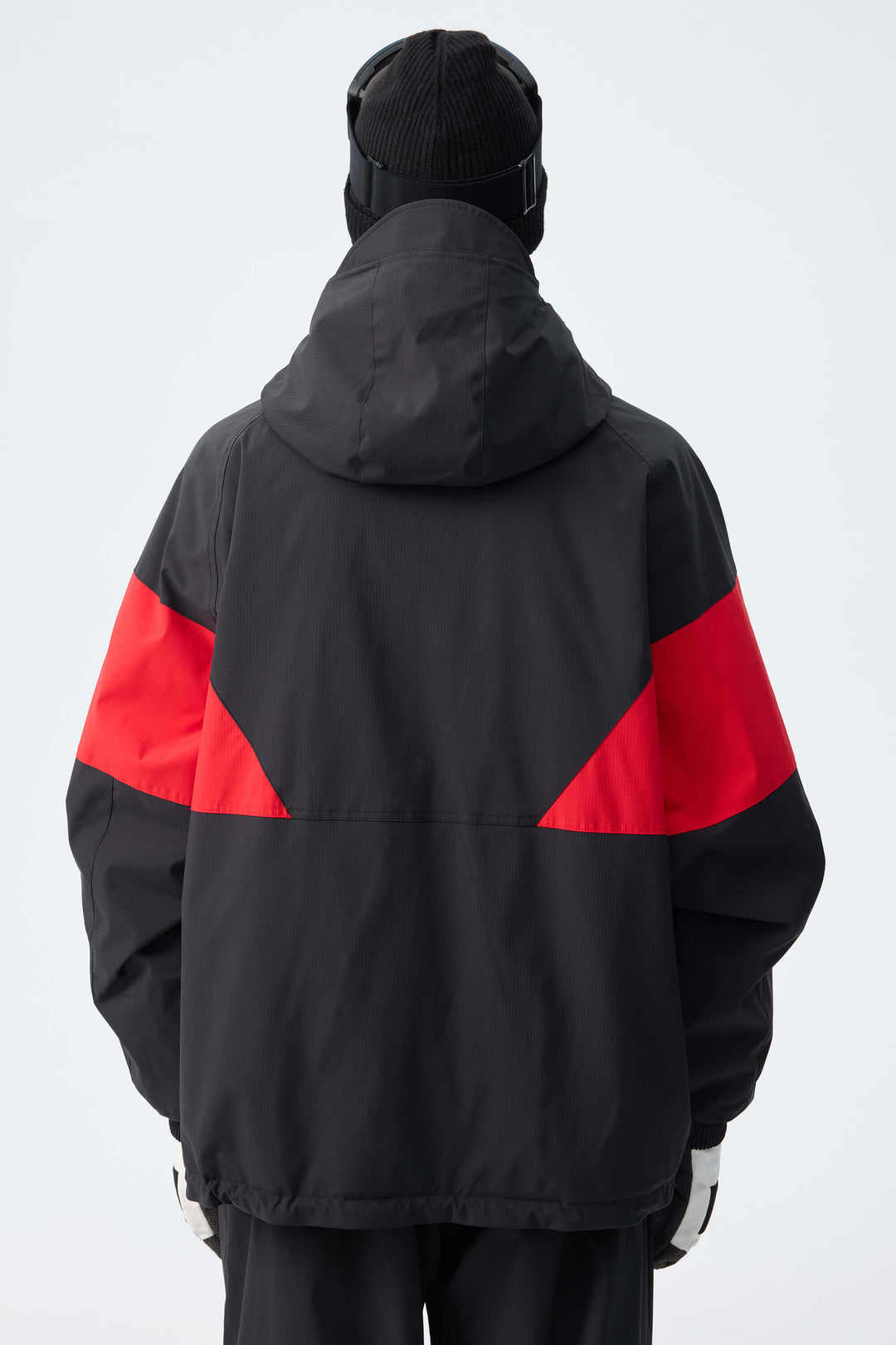 Men's Red & Black retro alpine colorblock Insulated Snow Jacket