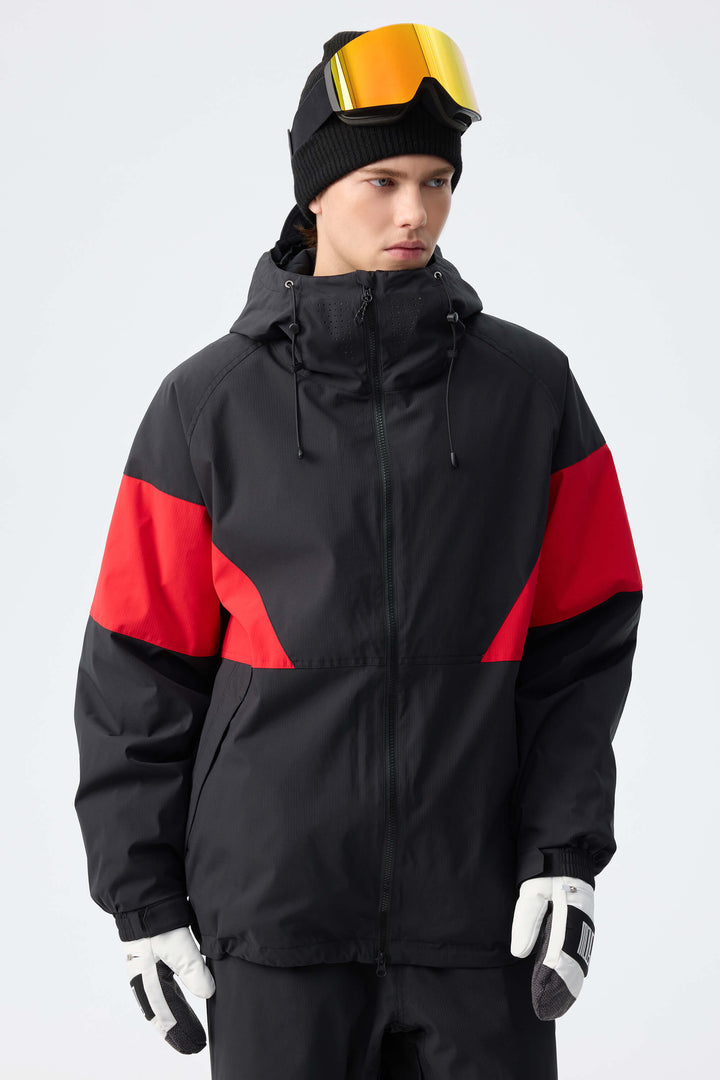 Men's Oat Milk retro alpine colorblock Insulated Snow Jacket