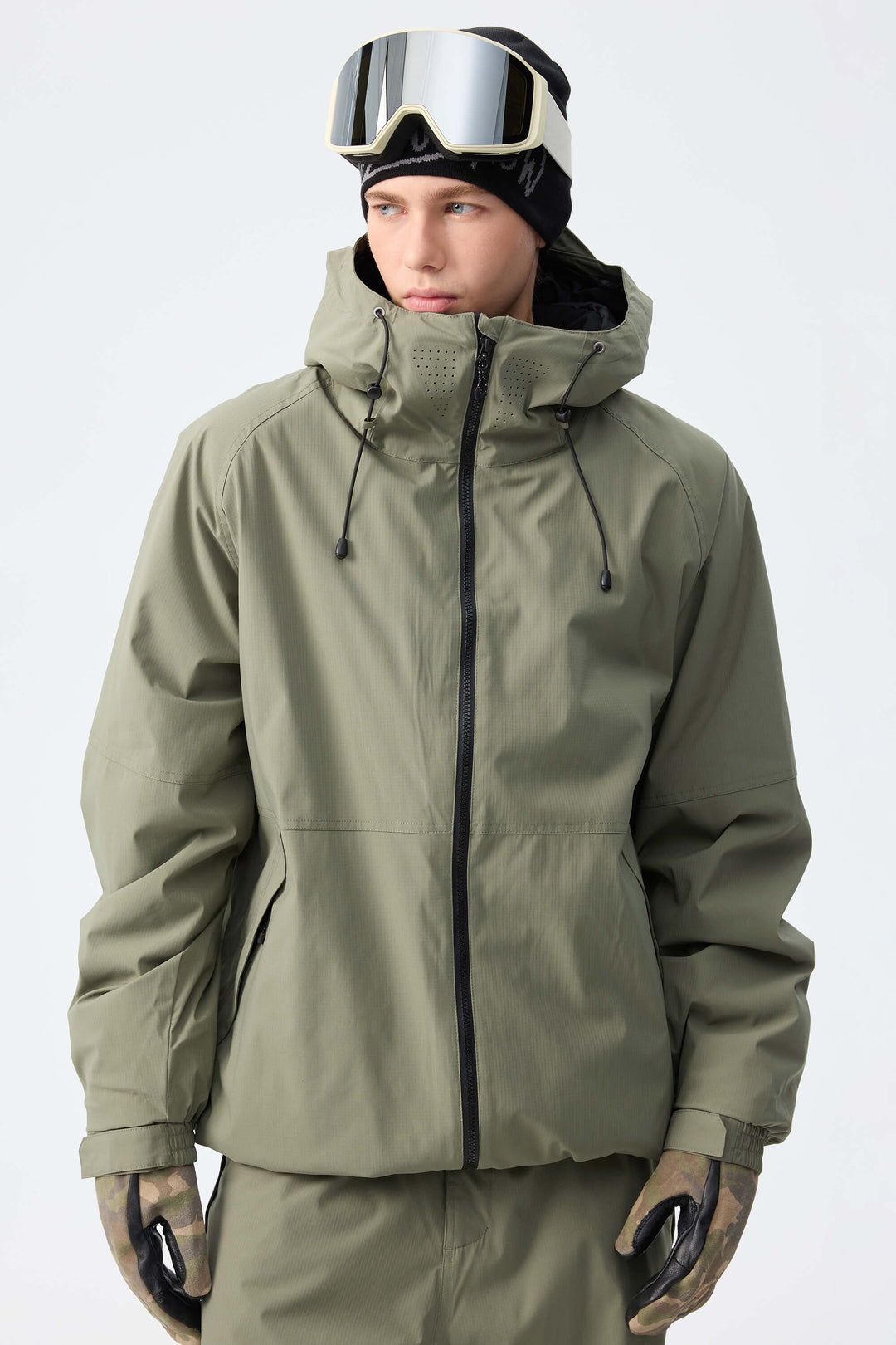 Men's Brown Recycled Minimalist Insulated Snow Jacket