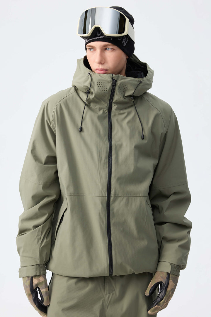Men's Brown Recycled Minimalist Insulated Snow Jacket