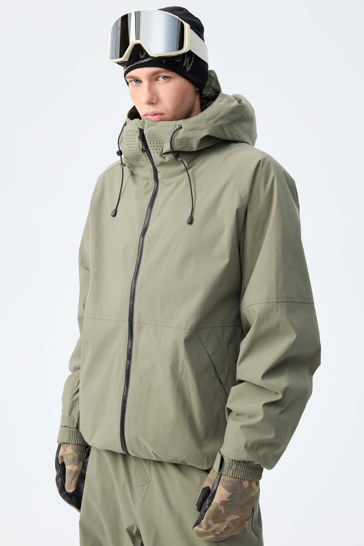 Men's Brown Recycled Minimalist Insulated Snow Jacket