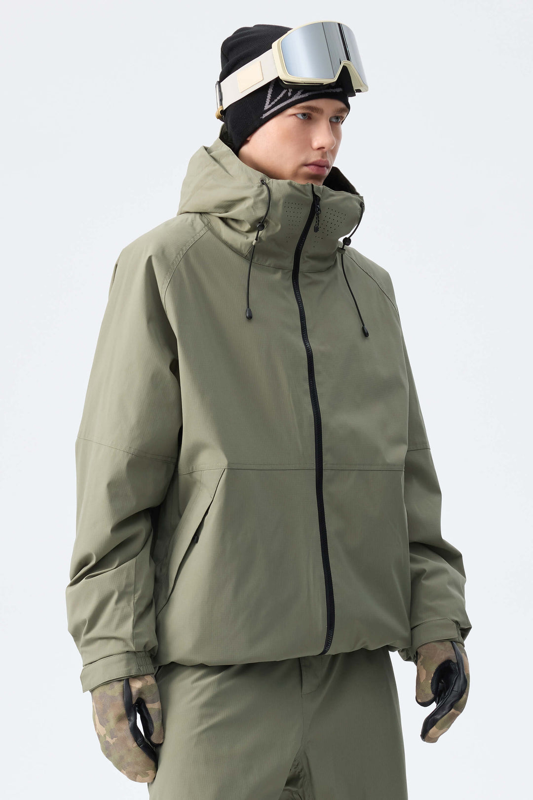 Men's Army Green Recycled Minimalist Insulated Snow Jacket