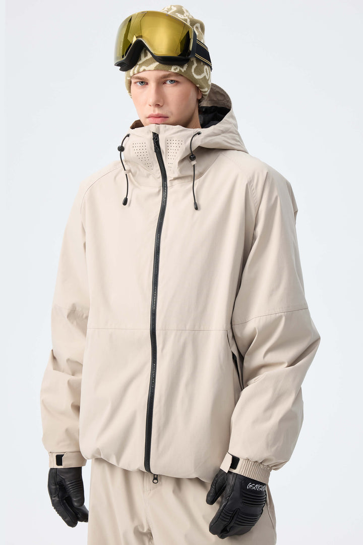 Men's Brown Recycled Minimalist Insulated Snow Jacket