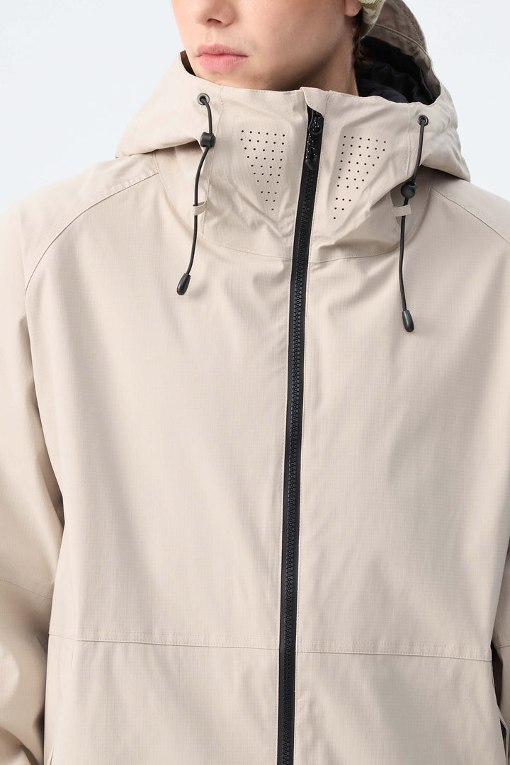 Men's Oat Milk Recycled Minimalist Insulated Snow Jacket