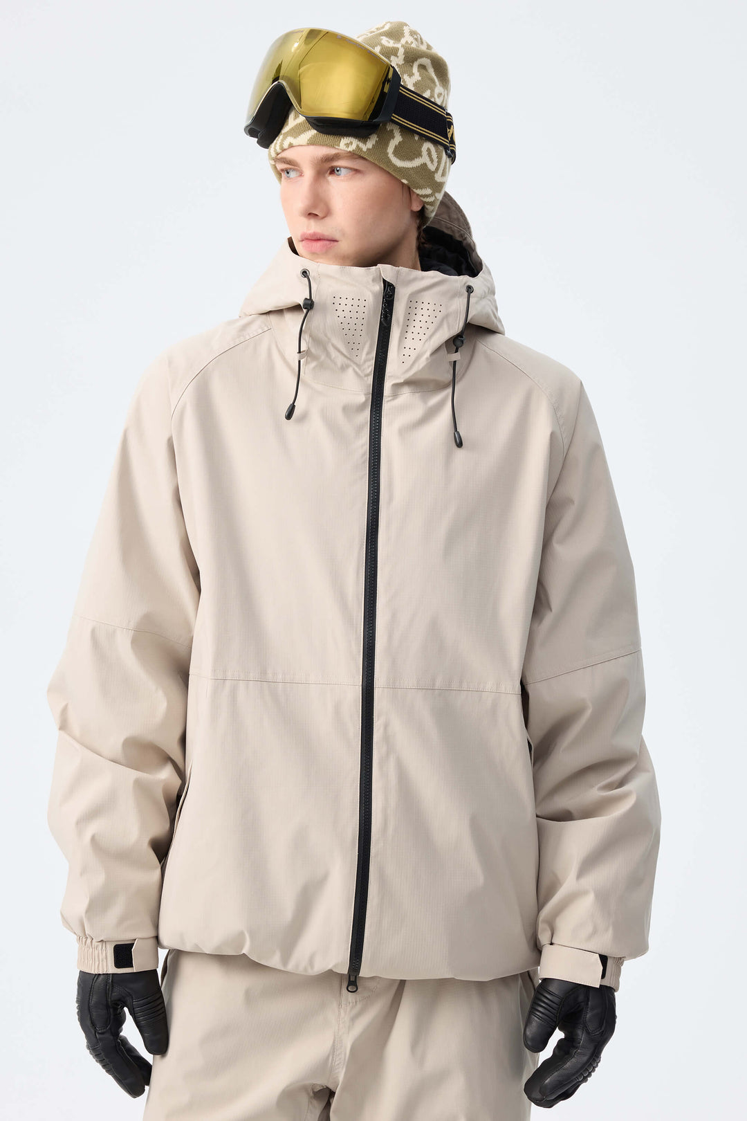 Men's Oat Milk Recycled Minimalist Insulated Snow Jacket