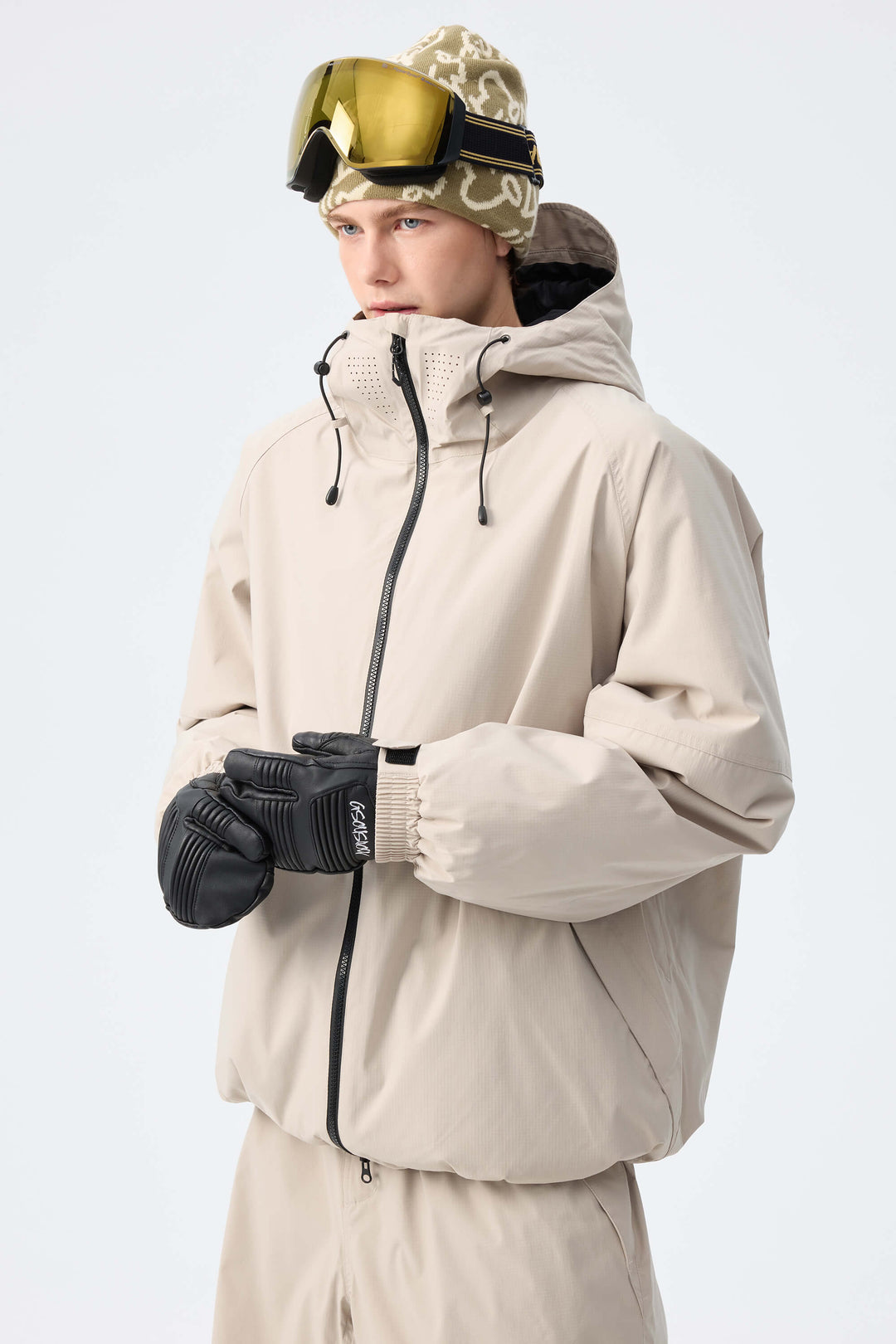 Men's Brown Recycled Minimalist Insulated Snow Jacket