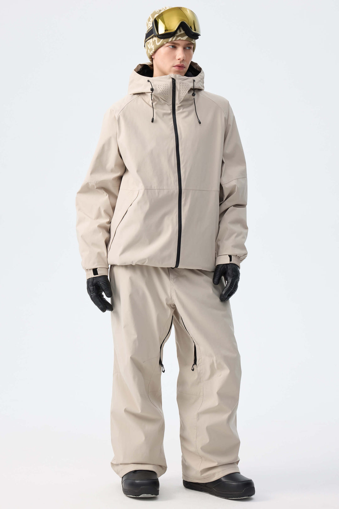 Men's Brown Recycled Minimalist Insulated Snow Jacket