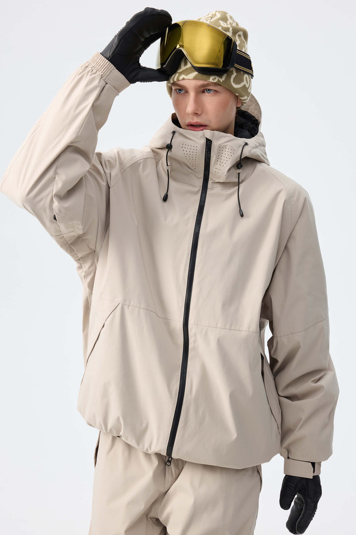 Men's Khaki Recycled Minimalist Insulated Snow Jacket