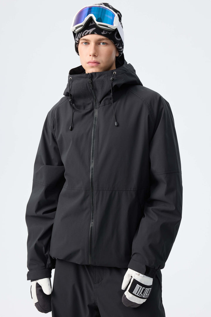 Men's Black Recycled Minimalist Insulated Snow Jacket