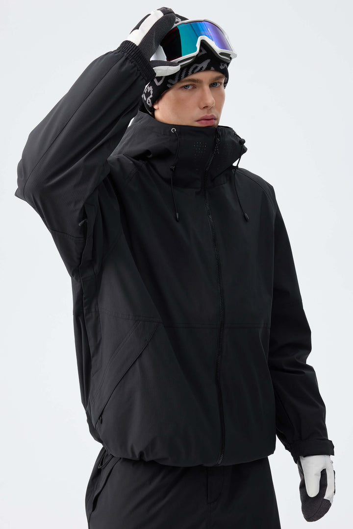 Men's Black Recycled Minimalist Insulated Snow Jacket