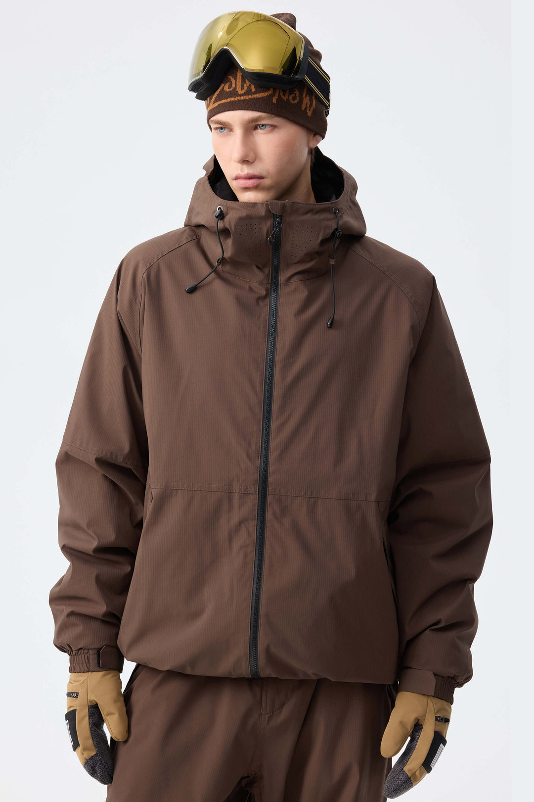 Men's Brown Recycled Minimalist Insulated Snow Jacket