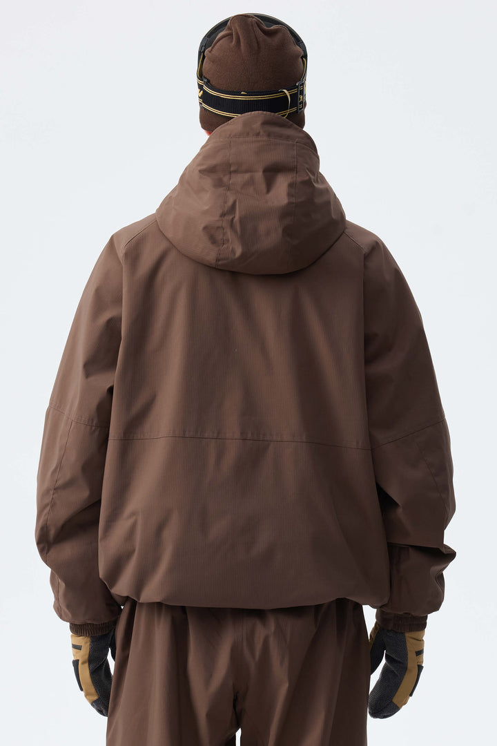 Men's Brown Recycled Minimalist Insulated Snow Jacket