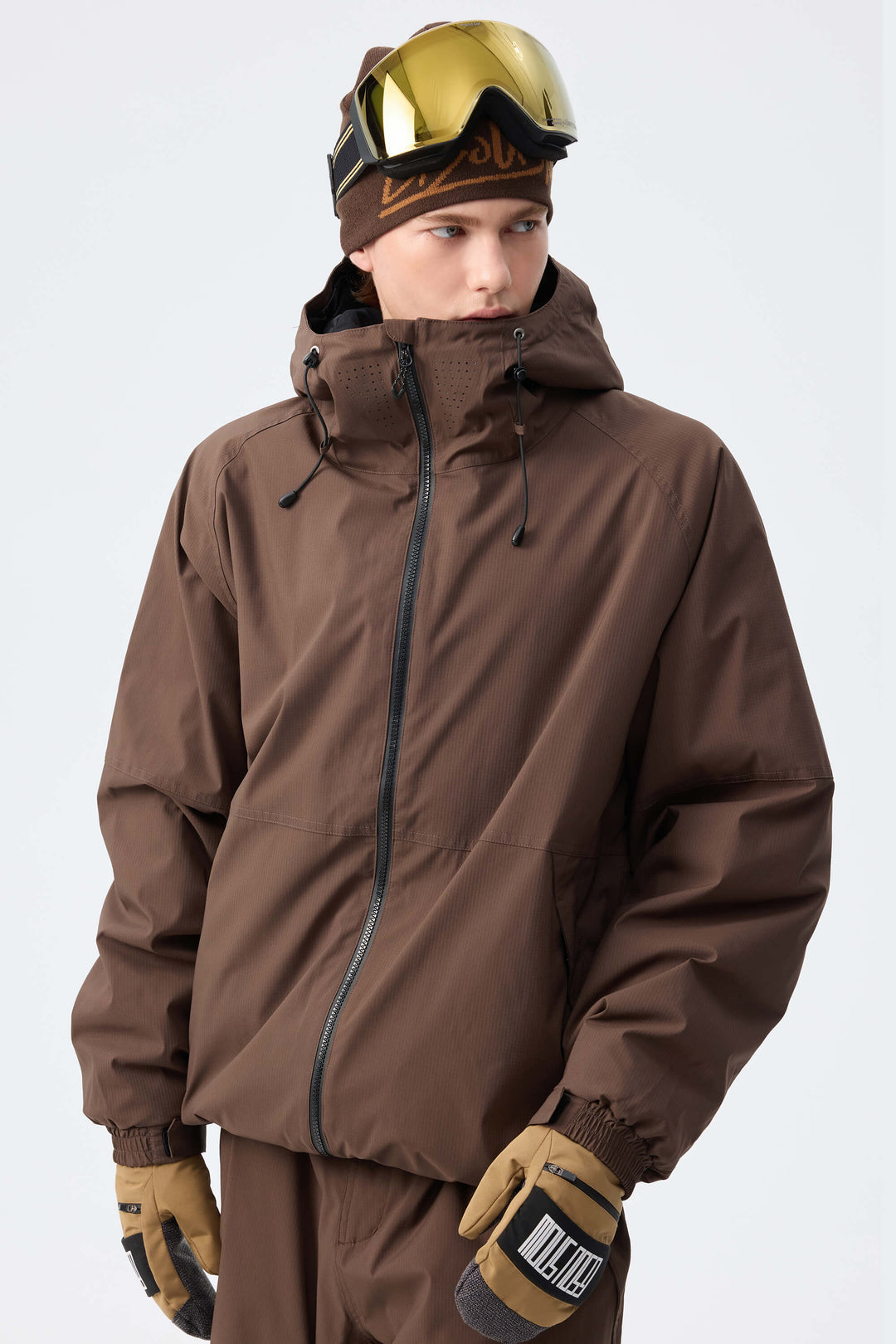 Men's Brown Recycled Minimalist Insulated Snow Jacket