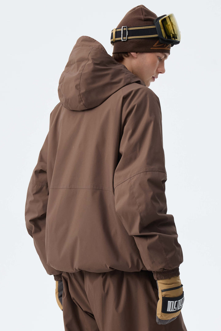 Men's Brown Recycled Minimalist Insulated Snow Jacket