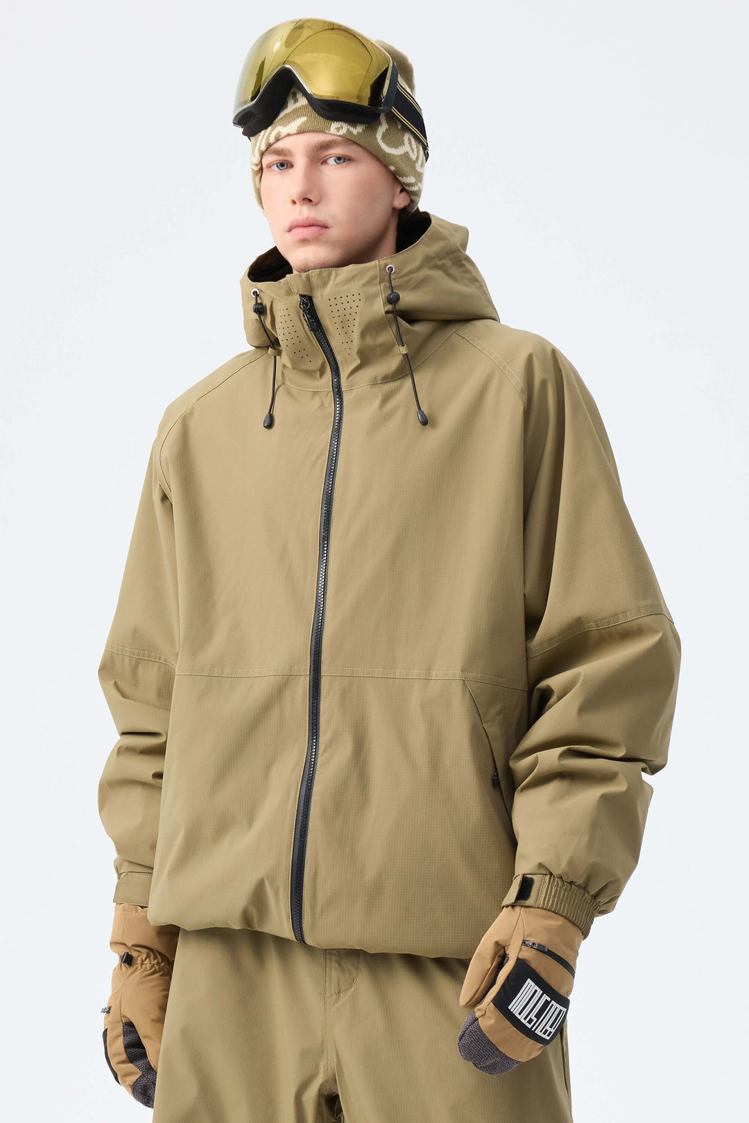 Men's Brown Recycled Minimalist Insulated Snow Jacket