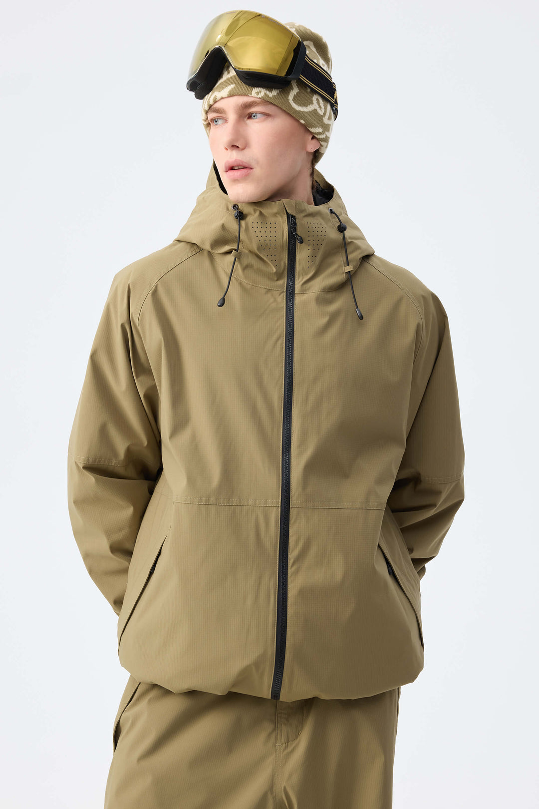 Men's Brown Recycled Minimalist Insulated Snow Jacket