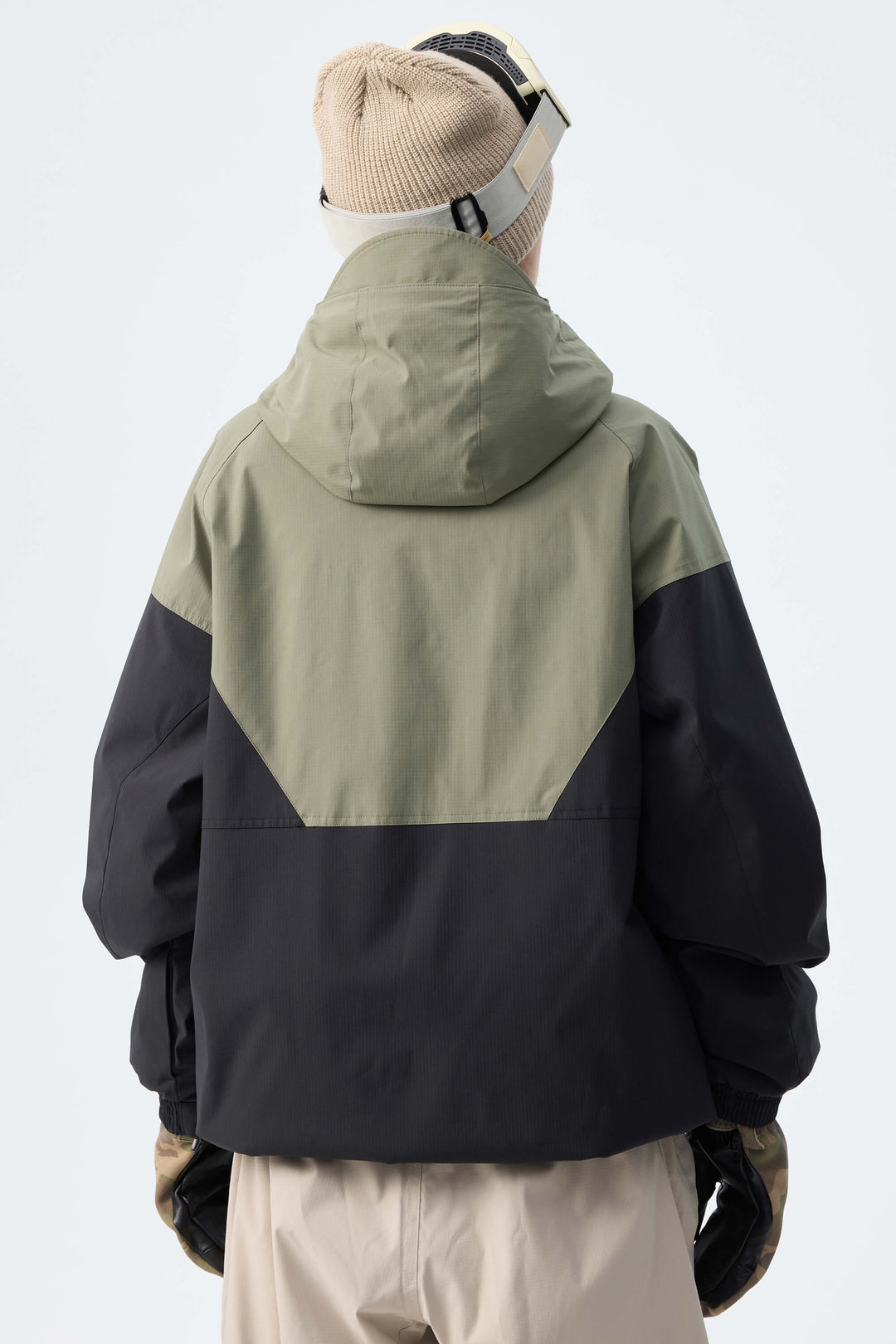 Women’s Green & Black Recycled Contrast Panel Insulated Snow Jacket