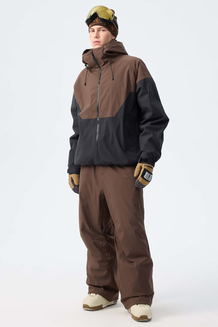 Men’s Black & Shadow Camo Recycled Contrast Panel Insulated Snow Jacket